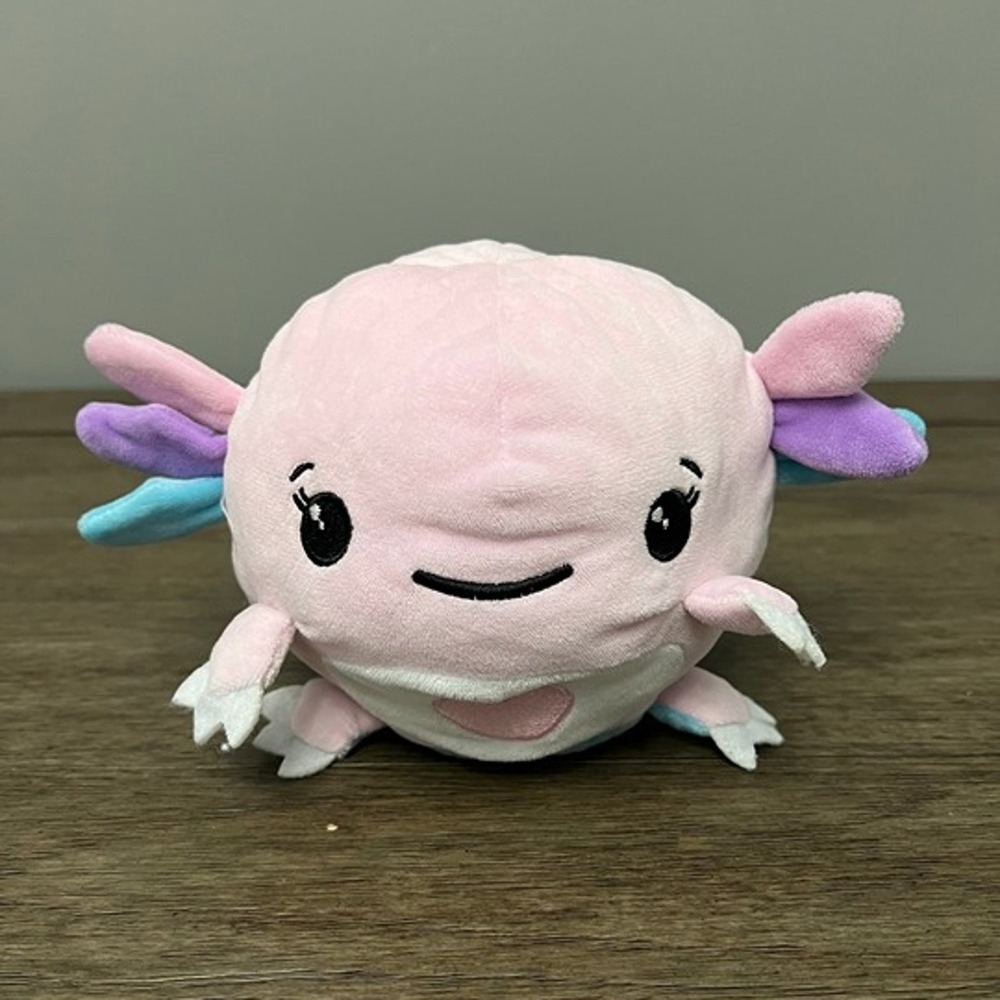 Top Trenz Reversible Axolotl Plush Mood Stuffed Animal Pink Blue Happy Sad Toy